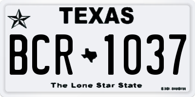 TX license plate BCR1037