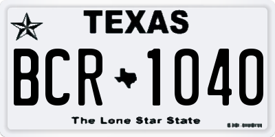 TX license plate BCR1040