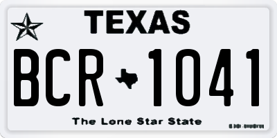 TX license plate BCR1041