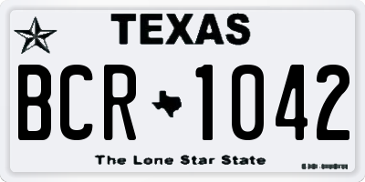 TX license plate BCR1042
