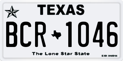 TX license plate BCR1046