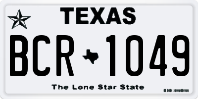 TX license plate BCR1049