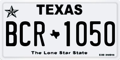 TX license plate BCR1050