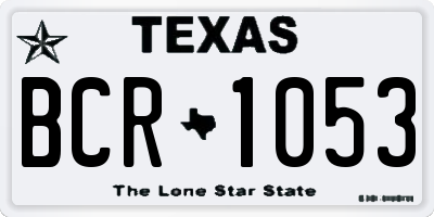 TX license plate BCR1053