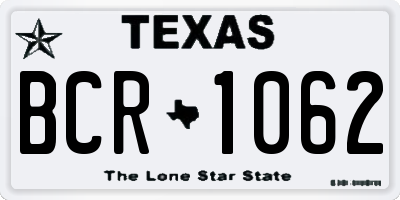 TX license plate BCR1062