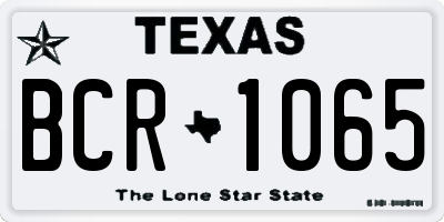 TX license plate BCR1065
