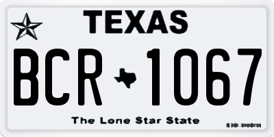 TX license plate BCR1067
