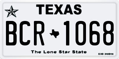 TX license plate BCR1068