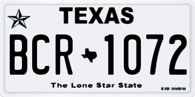 TX license plate BCR1072