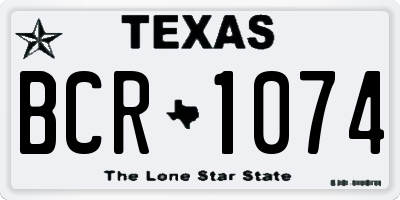 TX license plate BCR1074