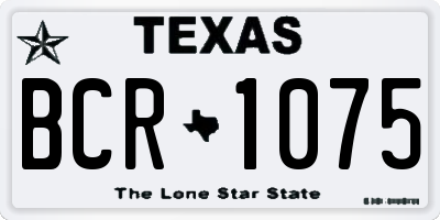 TX license plate BCR1075