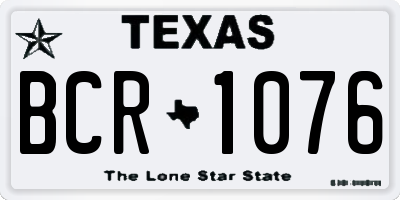 TX license plate BCR1076