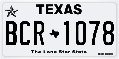TX license plate BCR1078
