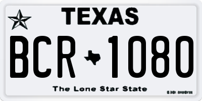 TX license plate BCR1080