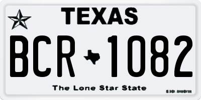 TX license plate BCR1082
