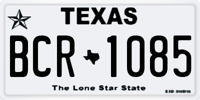 TX license plate BCR1085