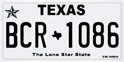 TX license plate BCR1086