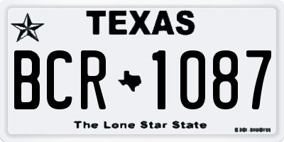 TX license plate BCR1087