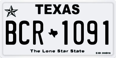 TX license plate BCR1091