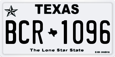 TX license plate BCR1096