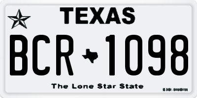 TX license plate BCR1098