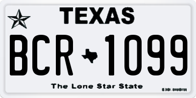 TX license plate BCR1099