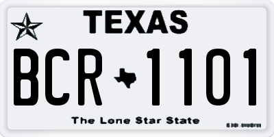 TX license plate BCR1101