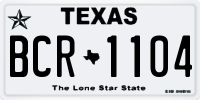 TX license plate BCR1104