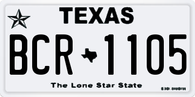 TX license plate BCR1105