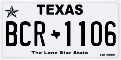 TX license plate BCR1106