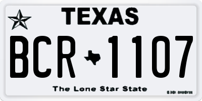TX license plate BCR1107