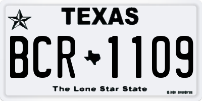 TX license plate BCR1109