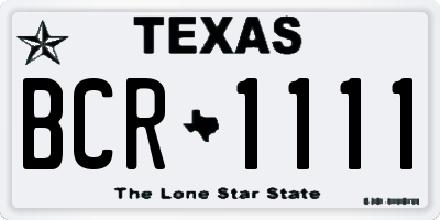 TX license plate BCR1111
