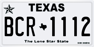 TX license plate BCR1112