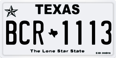 TX license plate BCR1113