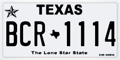 TX license plate BCR1114
