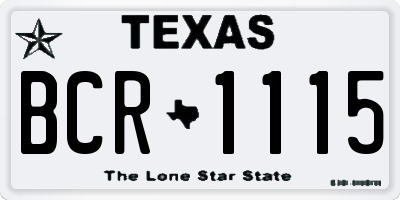 TX license plate BCR1115