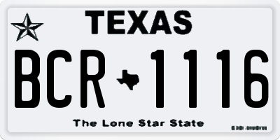 TX license plate BCR1116