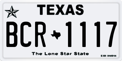 TX license plate BCR1117