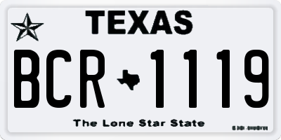 TX license plate BCR1119