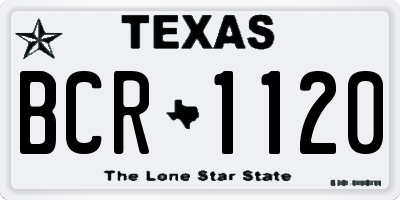 TX license plate BCR1120