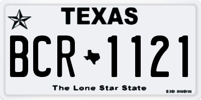 TX license plate BCR1121