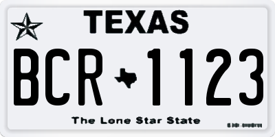 TX license plate BCR1123