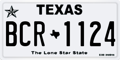 TX license plate BCR1124