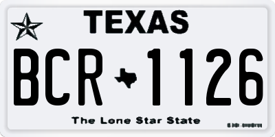 TX license plate BCR1126