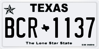TX license plate BCR1137