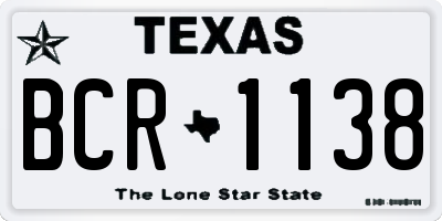 TX license plate BCR1138