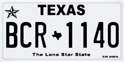 TX license plate BCR1140