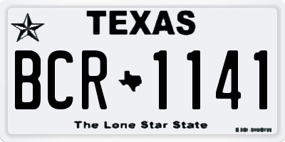 TX license plate BCR1141