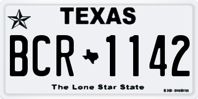 TX license plate BCR1142